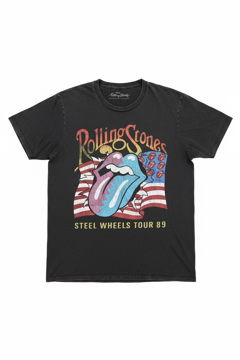 The Rolling Stones тениска – Steel Wheels Tour 89, официален мърч