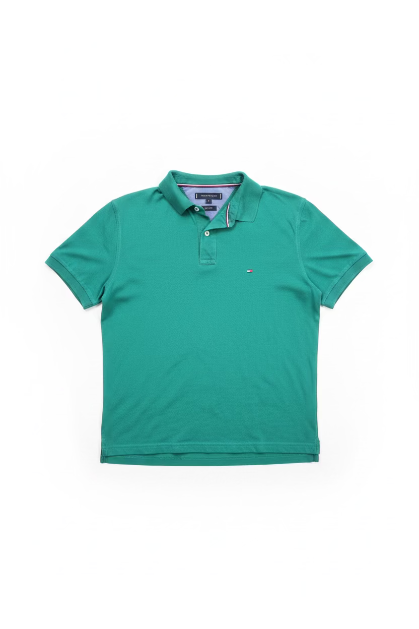 Tommy Hilfiger Зелено Поло M Мъжка Риза Regular Fit 100% Памук