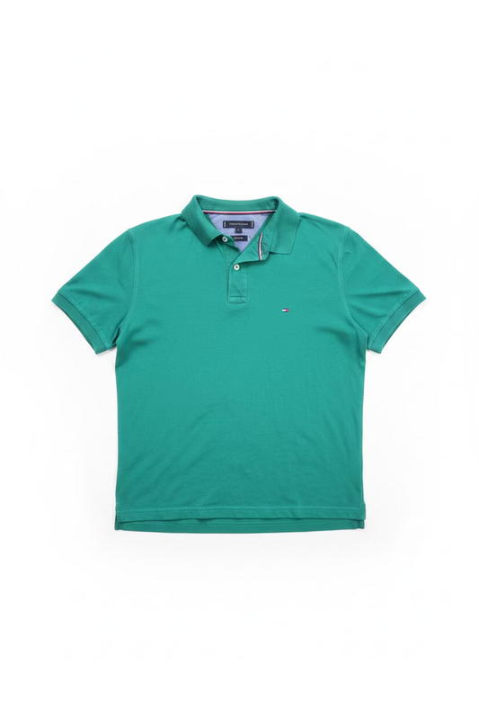 Tommy Hilfiger Зелено Поло M Мъжка Риза Regular Fit 100% Памук